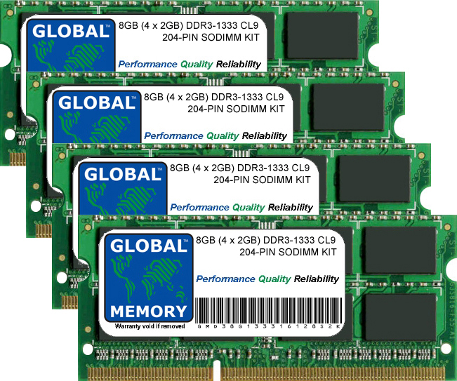8GB (4 x 2GB) DDR3 1333MHz PC3-10600 204-PIN SODIMM MEMORY RAM KIT FOR INTEL IMAC (MID 2010 - MID 2011) - Click Image to Close